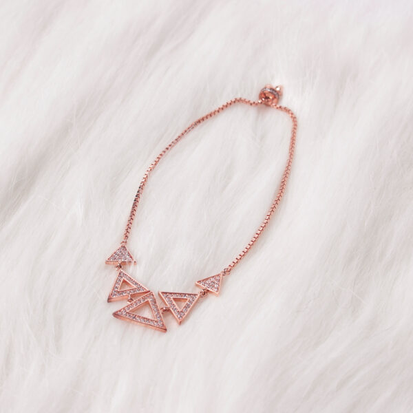 Rose Gold Diamond Triangle Bracelet