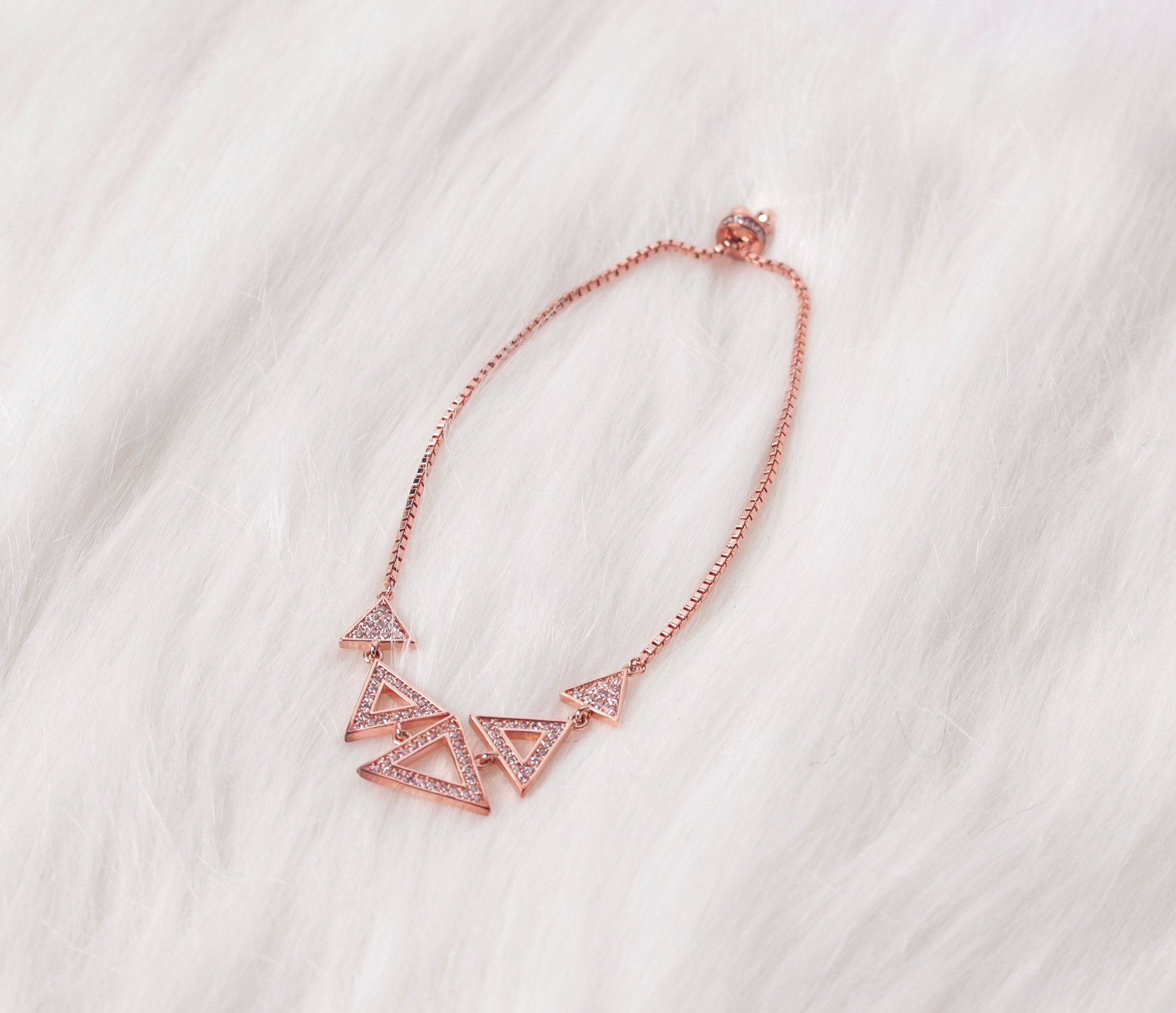 Rose Gold Diamond Triangle Bracelet