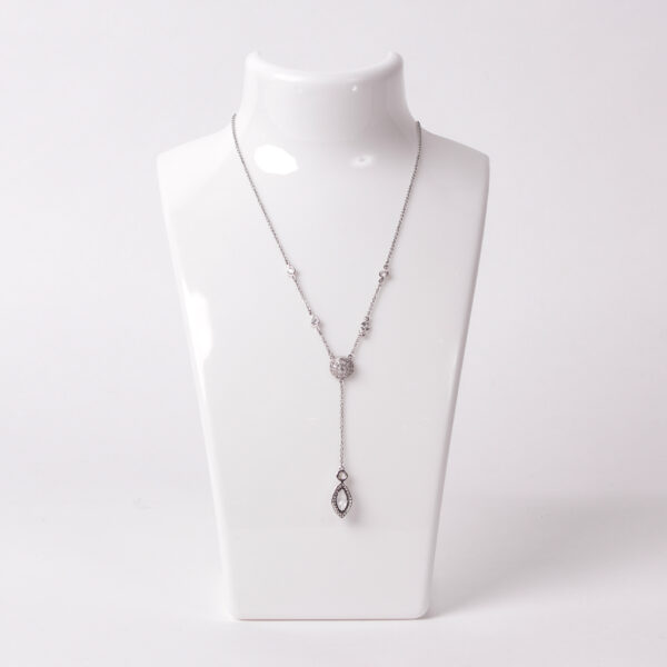 Elegant Silver Jewel Cluster Necklace