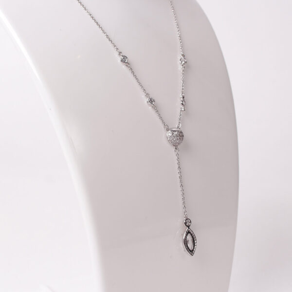 Elegant Silver Jewel Cluster Necklace - Image 3