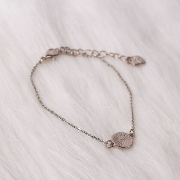 Lipsy Rose Gold Circle Plate Bracelet - Image 2