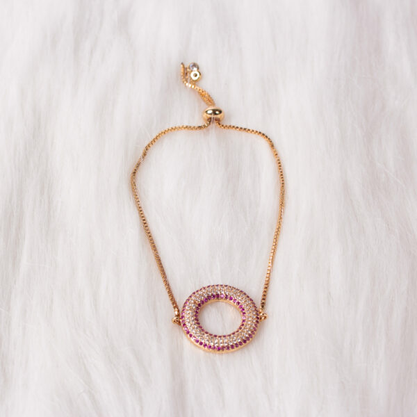 Womens Gold Hoop Feature Bracelet
