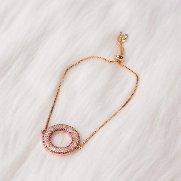 Womens Gold Hoop Feature Bracelet - Image 2