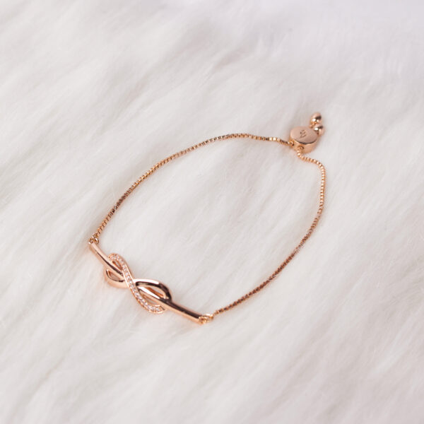 Rose Gold Infinity Bracelet - Image 2
