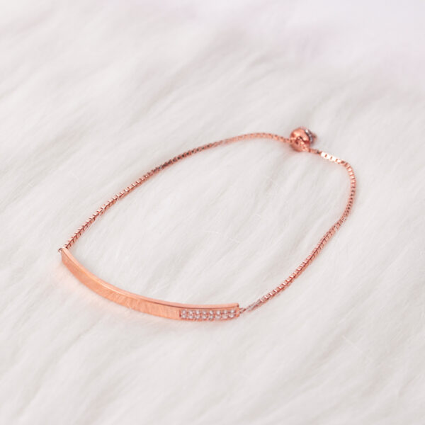 Rose Gold Bar Bracelet - Image 2
