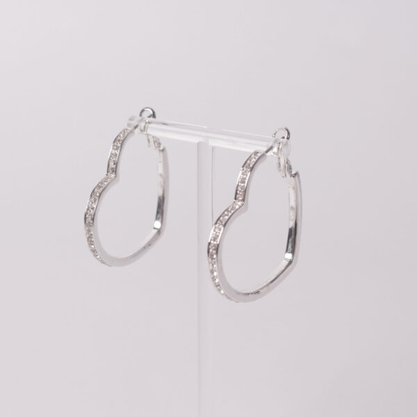 Heart Shaped Hooped Silver Earrings