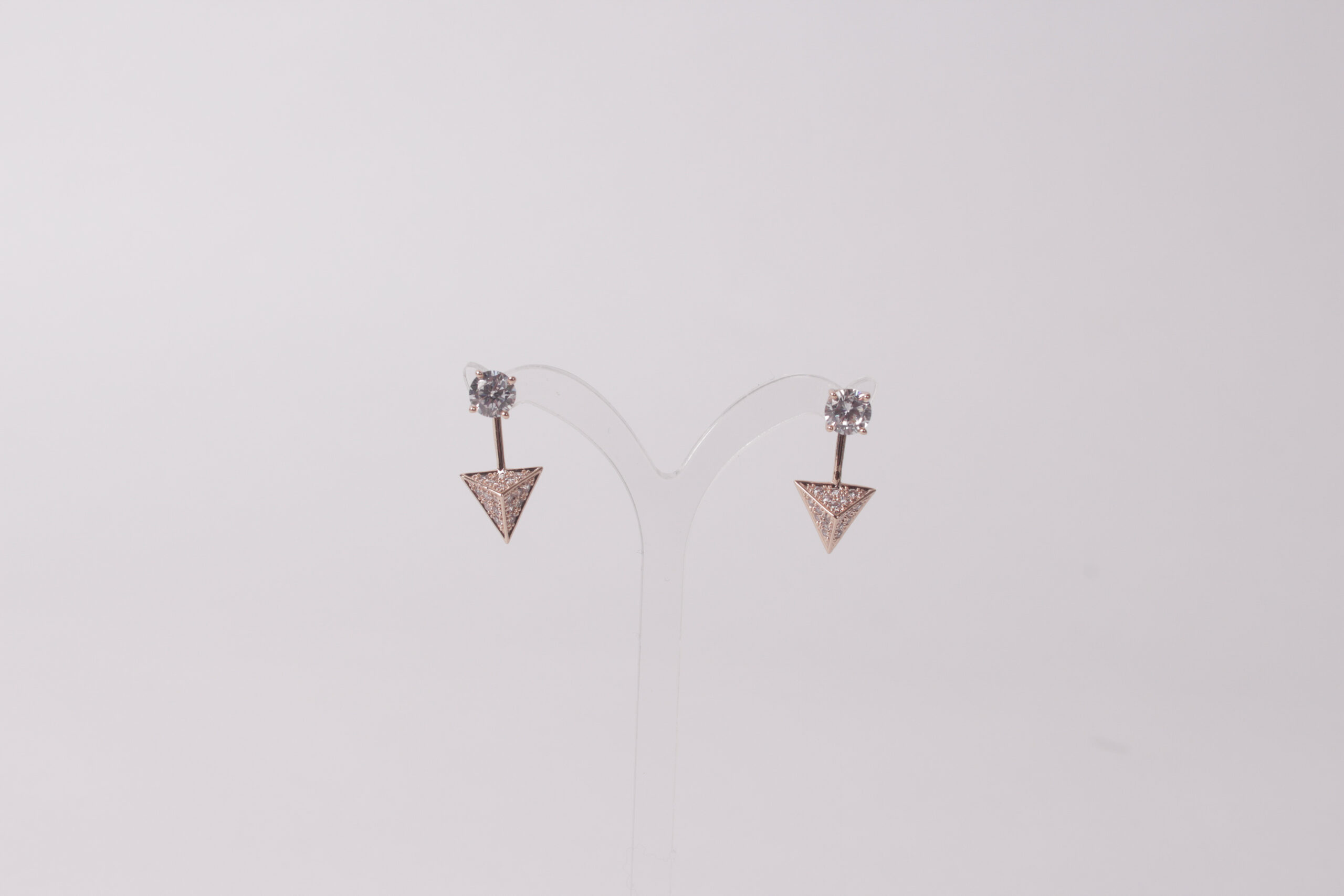 Rose Gold Pyramid Earrings