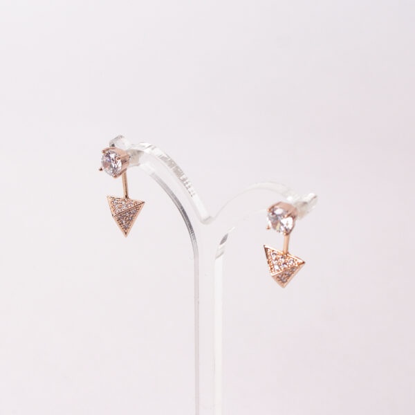 Rose Gold Pyramid Earrings - Image 2