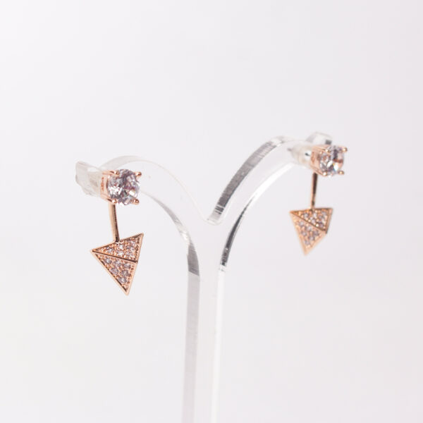 Rose Gold Pyramid Earrings - Image 3