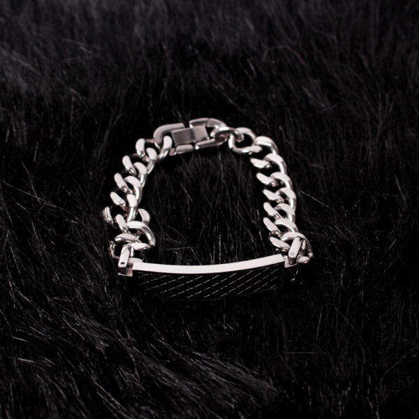 Men's Steel Textured Bar Bracelet