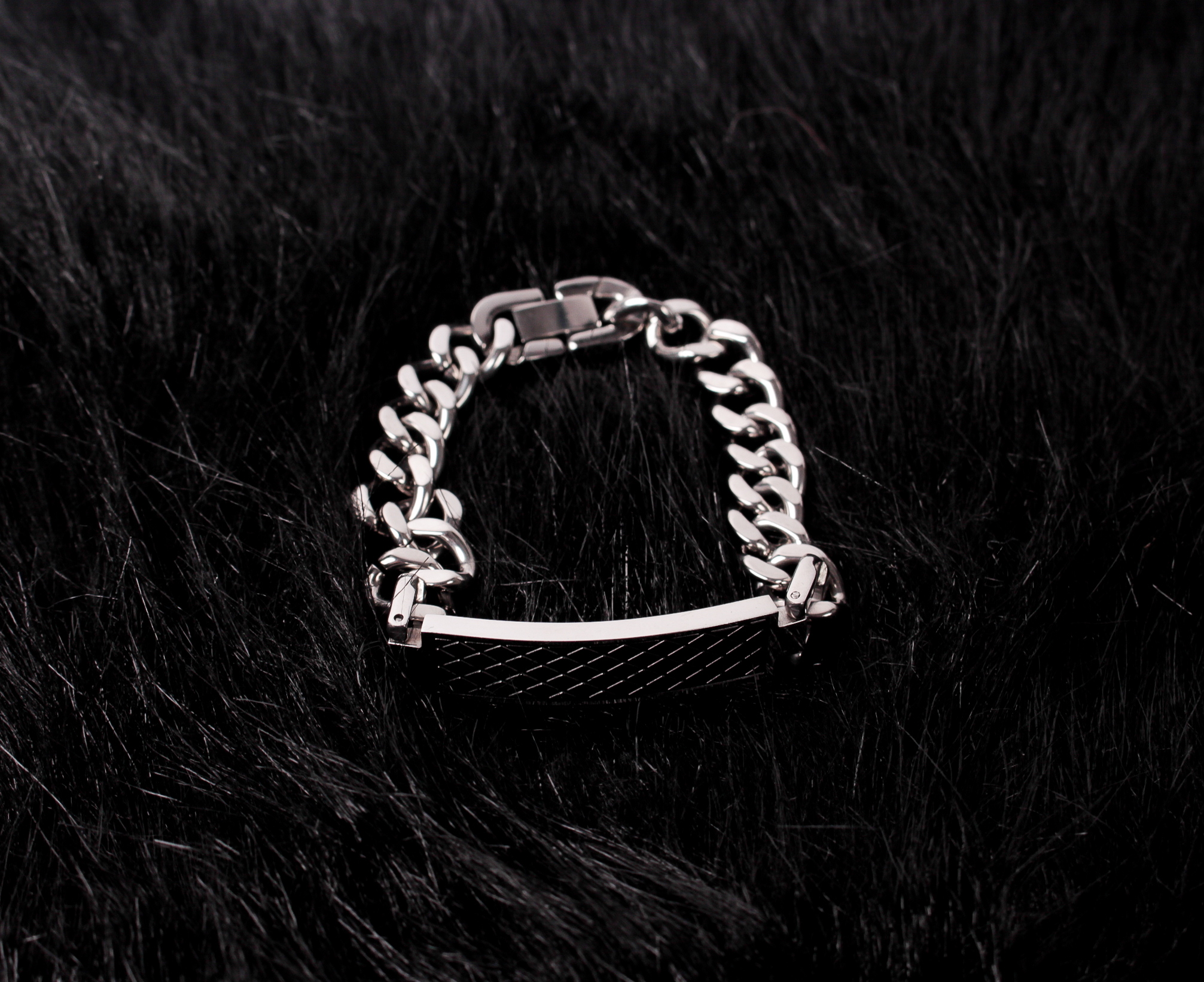 Men's Steel Textured Bar Bracelet