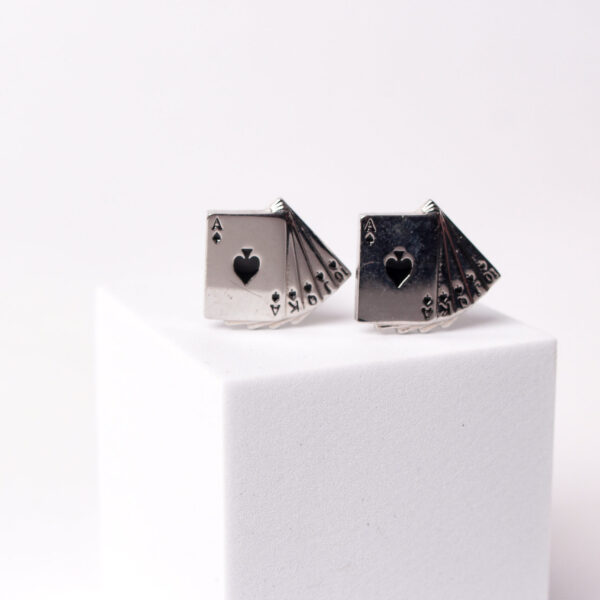Royal Flush Spades Cufflinks - Image 2